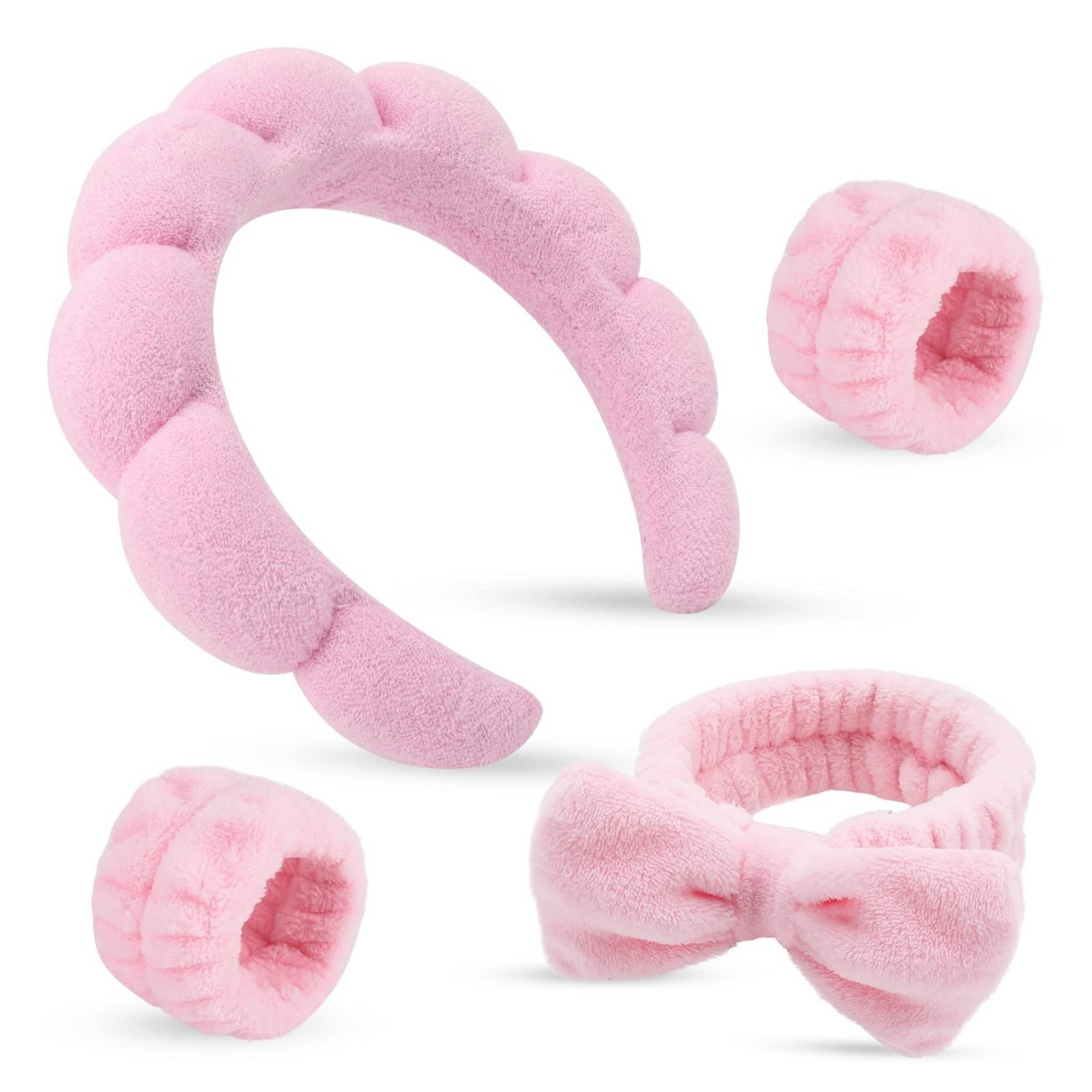 Pink Beauty Headband + Wristbands Set
